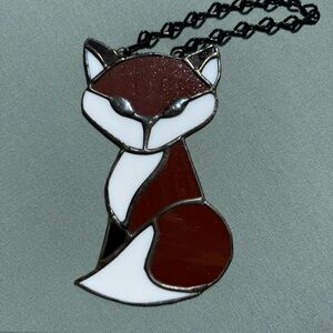 Handcrafted Stained Glass Fox Sun Catcher